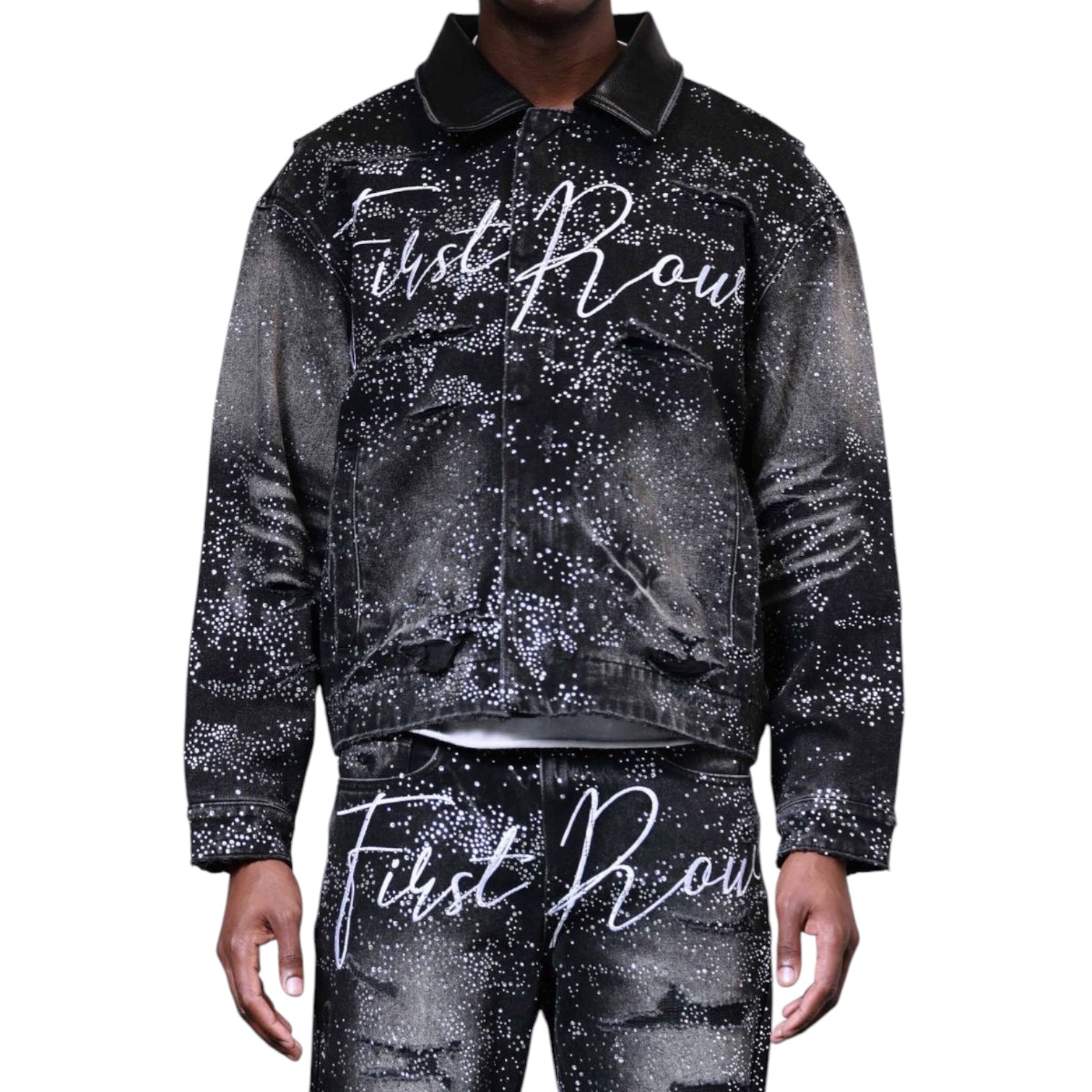 FIRST ROW: Rhinestone Workwear Jacket FRJ2133